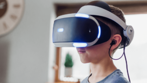 Kid wearing a VR Headset